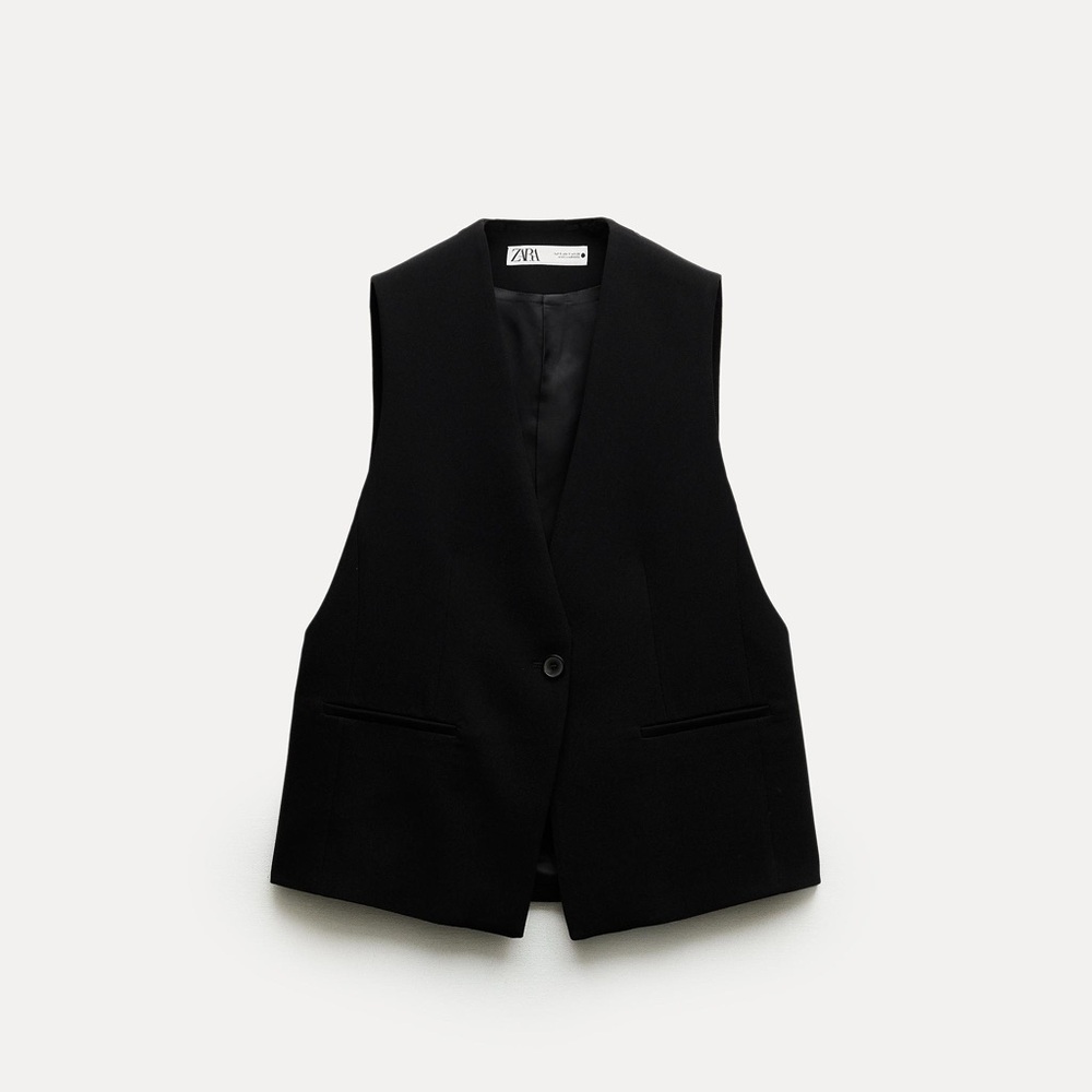 ZARA Sleeveless blazer / vest in black - Size XS